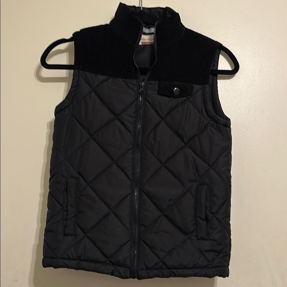 Kids Black Quilted Vest